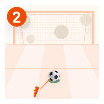Passo 2: arrastar a bola para trás