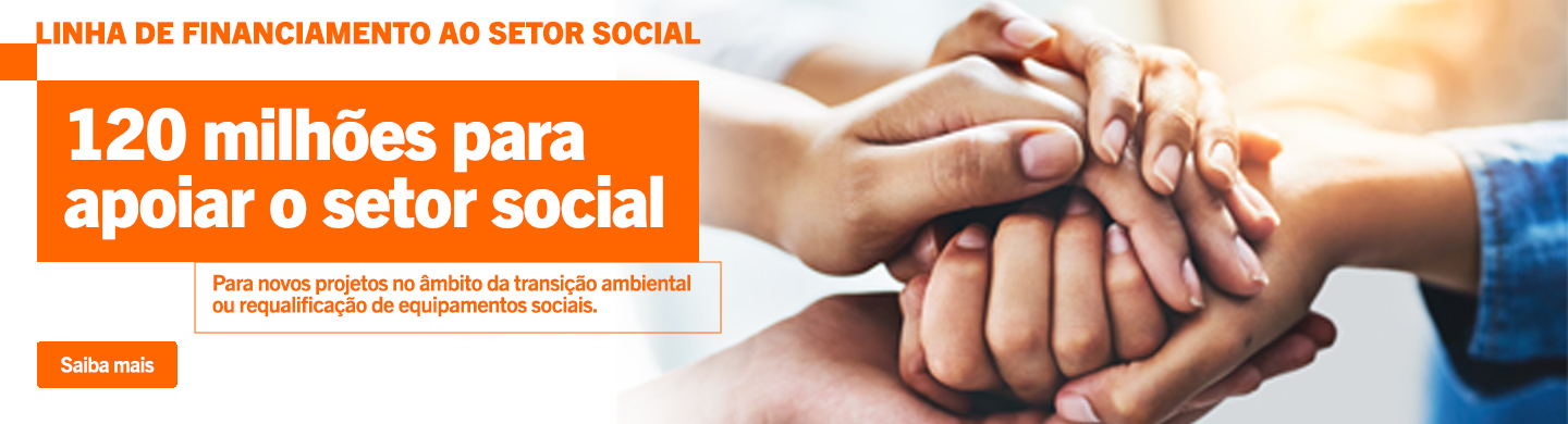 Info: 6 mãos unidas a representar a Linha de Financiamento ao Setor Social