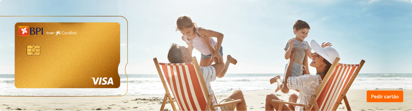 Família desfruta das férias de verão na praia com o Cartão de Credito BPI Gold+
