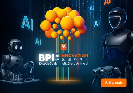 Info: Imagem com robôs da 2ª edição da exposição BPI AI Innovation Garden.